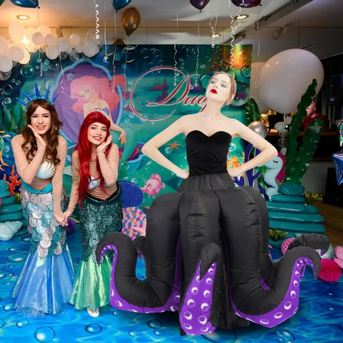 Vista 3 de anroog - Disfraz inflable de pulpo para adultos, disfraz de pulpo para mujer, disfraz de Halloween para mujer, fiesta de cosplay de caricatura