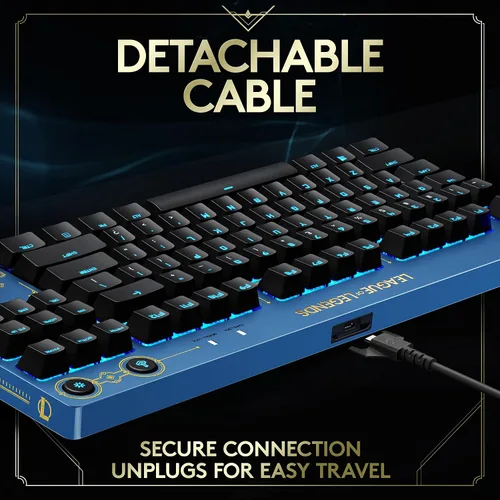 Vista 5 de Logitech G Pro - Teclado mecánico para juegos - Diseño ultraportátil sin teclas numéricas, cable USB desmontable, teclas retroiluminadas LIGHTSYNC