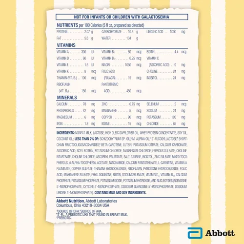 Vista 9 de Similac Mezcla prebiótica doble, fórmula para bebés con hierro, polvo a base de leche, 0-12 meses, lata de 30.8 onzas