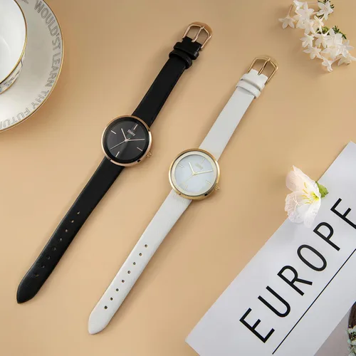 Vista 5 de Bisley Reloj de cuero para mujer, reloj analógico impermeable simple