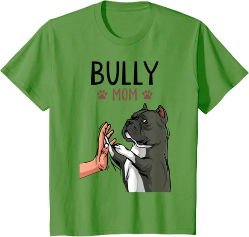 Vista 54 de American Bully Mom Cute Dog Mama Camiseta divertida para mujer, Blanco, S