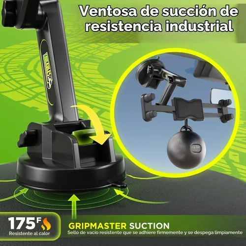 Vista 4 de Soporte para Tableta de Camión Montaje de Tableta - Soporte para iPad para Camión, Ventosa Súper Resistente de Servicio Pesado, Brazo Largo de 16.7