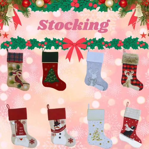 Vista 9 de Colección de calcetas navideñas alegres de Comfy Hour (bordado de terciopelo suave)