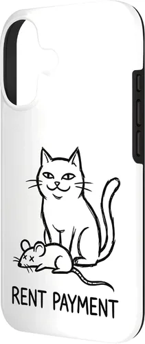 Vista 2 de Pago de alquiler Humor divertido gato para gato papá gato mamá caso para iPhone 17