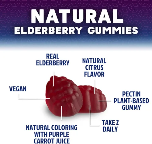 Vista 7 de Gomitas de apoyo inmunológico de saúco, gomitas de saúco Sambucus de 3 veces más fuerza con vitamina C, D3 y zinc, extracto de saúco negro