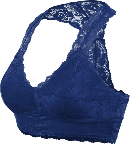 Vista 3 de Bralette sexy de encaje con espalda cruzada para mujer S-3XL