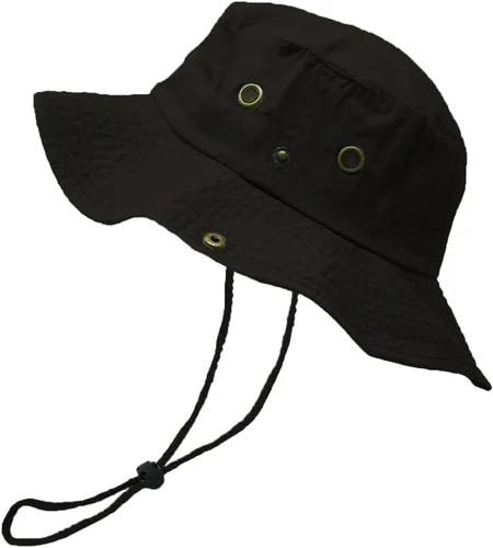 Vista 17 de Glory Max Sombrero de pescador de algodón lavado con correa de barbilla gorra de pesca Sun Safari Boonie Oliva