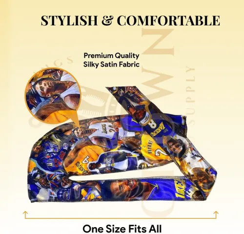Vista 34 de Art Silky Durag con colas largas y anchas, durags de tela de seda suave satinada para mayor comodidad y compresión