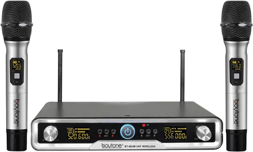 Vista 8 de Boytone BT-48UM - Micrófono inalámbrico de 100 canales, doble metal profesional UHF inalámbrico micrófono dinámico inalámbrico Sistema de micrófono