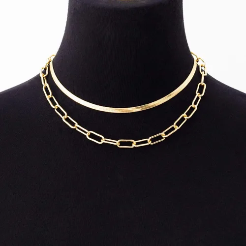 Vista 2 de Collar en capas de oro para mujer