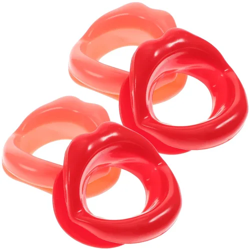 Vista 3 de 4 piezas de silicona labios cara delgada ejercitador de goma muscular labios entrenador tensor herramienta
