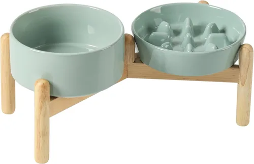 Vista 48 de Havniva Cuencos elevados para perros de alimentación lenta, 6.1 pulgadas 1 x café marrón - C