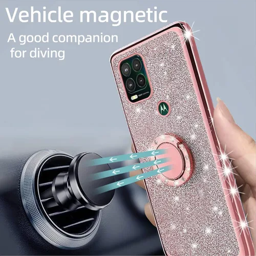 Vista 6 de Funda para Moto G Stylus 5G, funda de teléfono para Moto G Stylus 0.18 oz 2021 para mujer, de lujo, elegante, con purpurina, delgada, TPU brillante