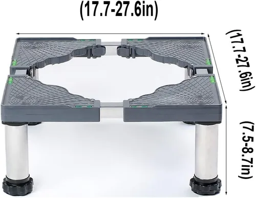 Vista 2 de Soporte de base para lavadora, con 4 pies ajustables resistentes de 5.9 in, soporte de base multifuncional universal para secadora, refrigerador