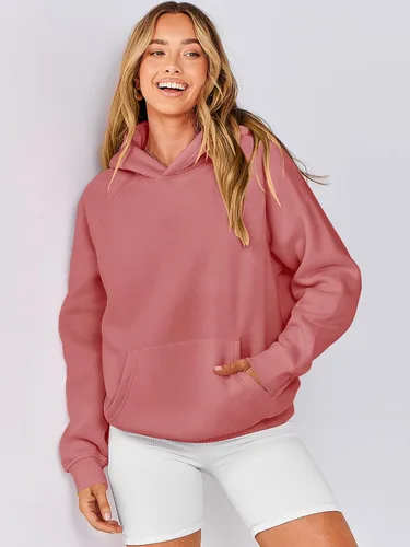 Vista 135 de ANRABESS - Sudaderas con capucha para mujer, sobre talla, de vellón de manga larga, modelo de 2024, para otoño
