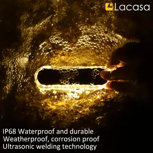 Vista 9 de Lacasa 4 unids Lámpara de pie solar al aire libre blanco cálido 2700K 40LM LED luz solar al aire libre decoración de patio IP68 impermeable Auto