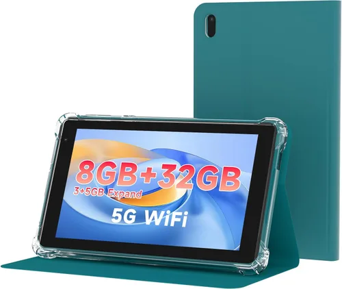 Vista 8 de WUIUHOU Tablet Android 14 de 7 pulgadas, tablet con funda, 8 GB de RAM (3 GB+5 GB extendido) y 32 GB de ROM, batería de 3000 mAh, cámara doble