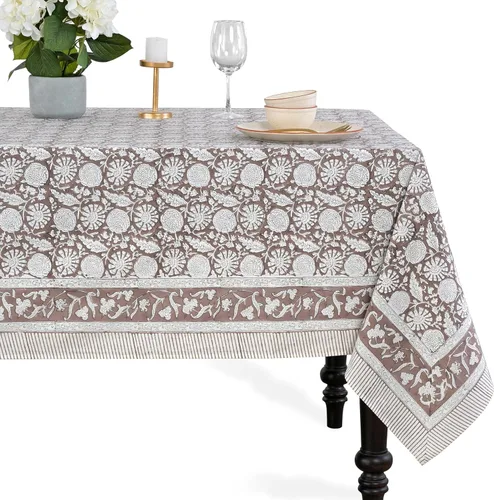 Vista 36 de CPC - Mantel cuadrado 100% algodón, 60 x 60 pulgadas, estampado de bloques indios, mantel para bodas, primavera/verano, barbacoa, verde ágata