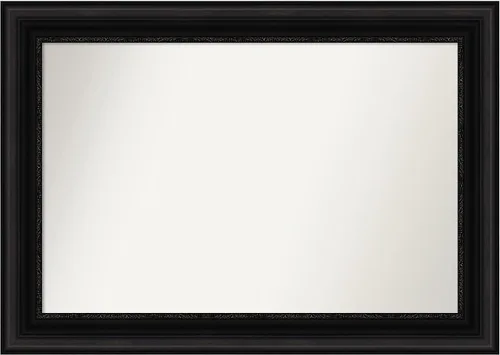 Vista 253 de Amanti Art Espejo personalizado, espejo de baño negro puente, espejo de pared o espejo de tocador de baño sobre el fregadero (26 x 26 pulgadas)