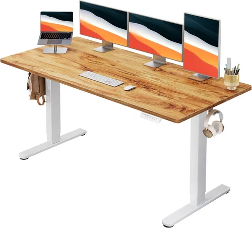 Vista 10 de HUANUO Escritorio Eléctrico de Pie, Superficie de Escritorio de Una Sola Pieza de 40" x 24", Escritorio de Computadora de Altura Ajustable, 4 Negro
