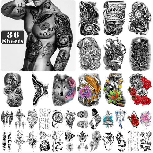 Vista 11 de 12 tatuajes temporales morados que brillan en la oscuridad, tatuajes falsos de baile para cosplay, Halloween, festival de música, maquillaje