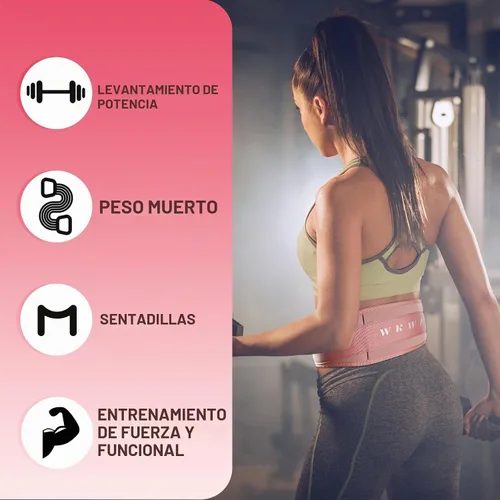 Vista 4 de Cinturón de levantamiento para mujer (4 pulgadas de ancho) Cinturón de levantamiento con bloqueo automático para damas, gimnasio, entrenamiento