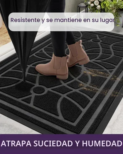 Vista 5 de DEXI Tapete para puerta delantera, entrada exterior, 24 x 36 pulgadas Negro