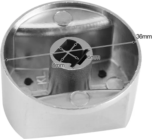 Vista 3 de B0995Ptkyh, 2pcs Universal Gas, Estufa Cocina Bouton Cuatro Aleación de Zinc Interruptor Rotatorio 0.315 in Perillas de Control Parte Perillas