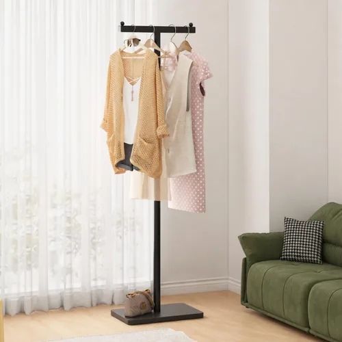 Vista 7 de Percheros independientes con base de mármol, soporte de ropa resistente para entrada, dormitorio, sala de estar, boutiques, 15.7 pulgadas de largo