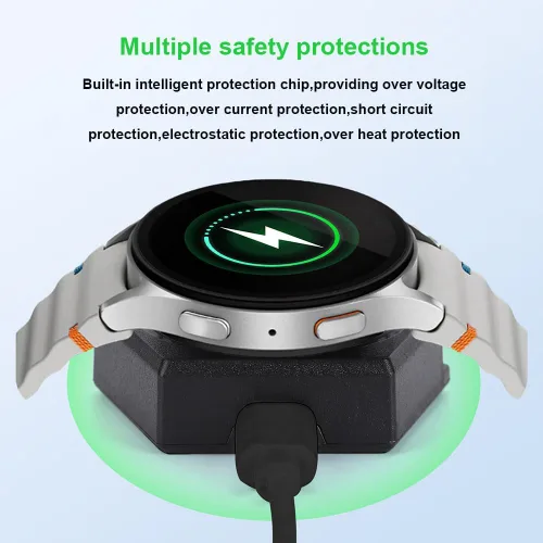 Vista 5 de Cargador de llavero para Samsung Galaxy Watch Ultra (2024)/7/6/6 Classic/5/5 Pro/4/4 Classic/3/Active/Active 2 Base de carga para Galaxy Watch FE