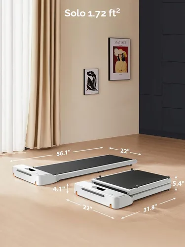 Vista 6 de WalkingPad Caminadora plegable Z1, compacta para un fácil almacenamiento Blanco