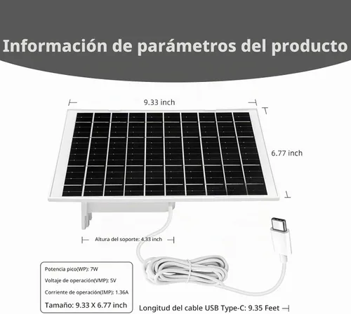 Vista 5 de Paquete de 4 cargadores de panel solar de cámara de 7 W compatibles con eufyCam 3/S330, 3C/S300, S350/C220/C210, eufy SoloCam S220/S340/C210