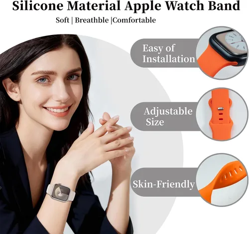 Vista 5 de Paquete de 18 correas de reloj compatibles con Apple Watch de 1.496 in 1.575 in 1.614 in 1.654 in 1.732 in 1.772 in 1.811 in 1.929 in, correa
