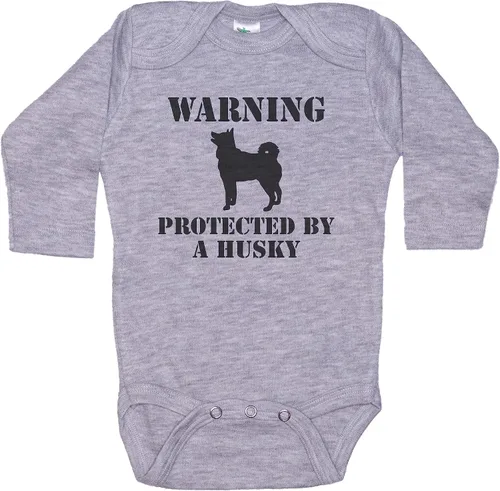 Vista 2 de Ebenezer Fire Advertencia protegida por un mameluco de perro husky/moderno para bebés Negro Ss