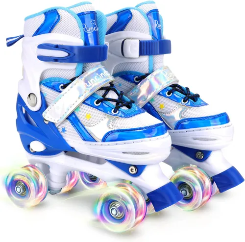 Vista 9 de Patines de ruedas para niñas y niños, 4 tamaños ajustables con ruedas iluminadas