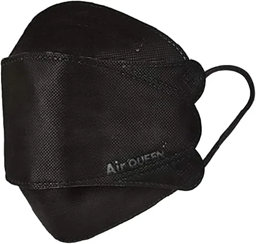 Vista 2 de NU-SET Black AirQueen - Máscara de seguridad facial con filtro de fibra nano para adultos, empaquetada individualmente, fabricada en Corea