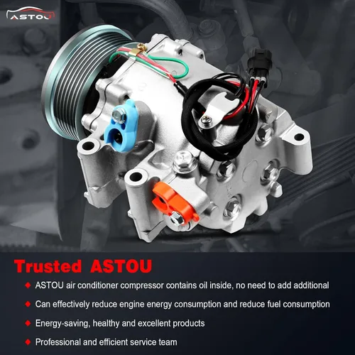 Vista 7 de Compresor compatible con Honda para Civic 1.8L 2006-2011 Aire acondicionado Compresor y embrague Reemplazar 4918