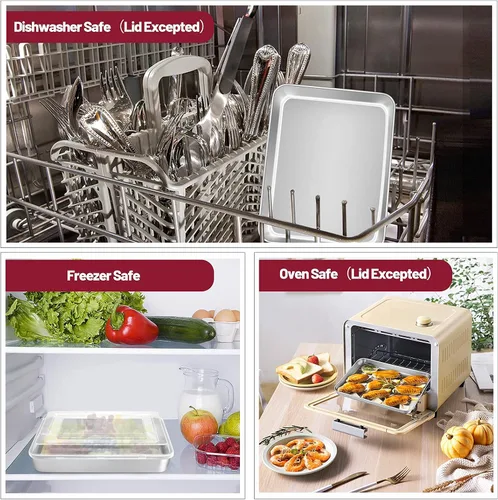 Vista 5 de TeamFar Sartenes para horno tostador, juego de utensilios para hornear