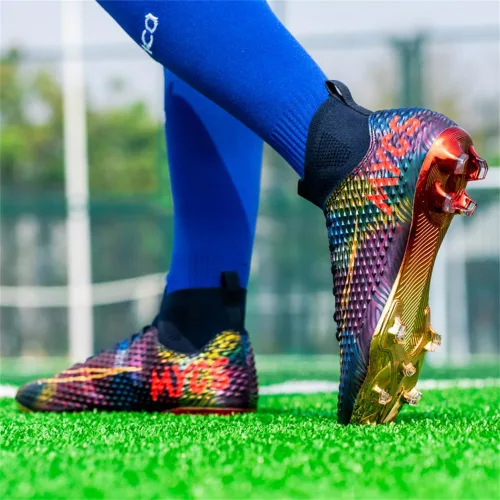 Vista 5 de Botas de fútbol para hombre, zapatos de fútbol, zapatos de punta, zapatos cómodos para adultos, atléticas, al aire libre, interior, competición