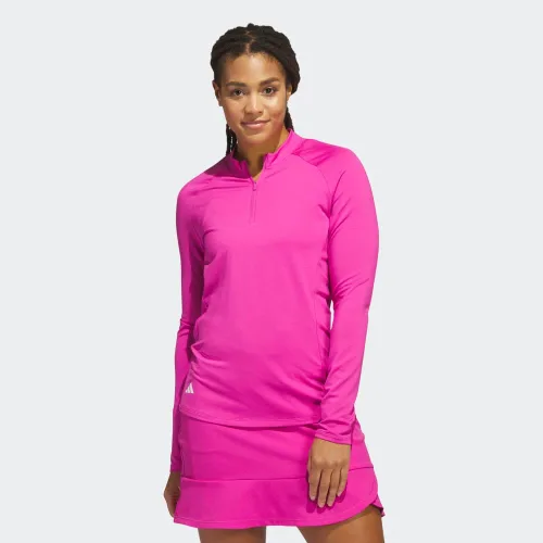 Vista 2 de adidas Polo de golf de manga larga con cremallera corta para mujer