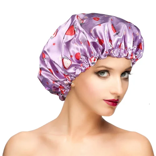 Vista 20 de Gorros de ducha para mujer, extra grande, ajustable, impermeable, reutilizable, gorro de ducha para mujeres y niñas, cabello largo y grueso, gorros