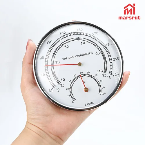 Vista 3 de Marsrut Termómetros de sauna Fahrenheit e higrómetro, medidor de medición de temperatura, higrotermógrafo de esfera interior, accesorios