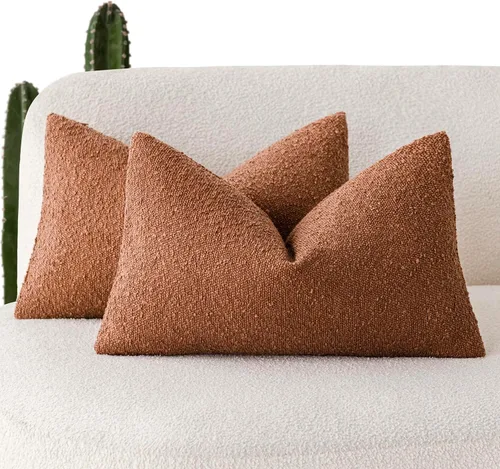 Vista 27 de Foindtower - Juego de 2 fundas decorativas de textura de bucle, fundas de almohada acentuadas, fundas de cojín sólidas, neutrales, para sofá, silla