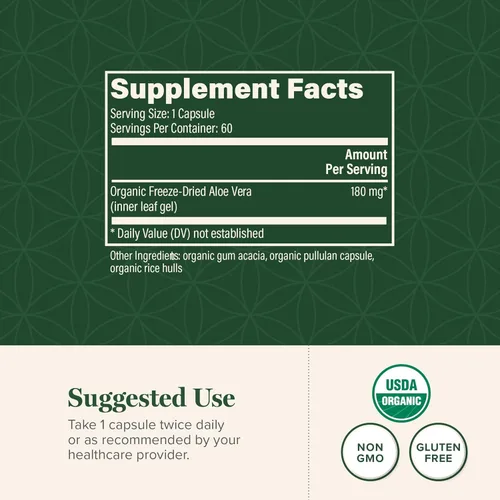 Vista 3 de Global Healing Aloe Vera - Suplemento orgánico bio-activo de hojas - Fórmula concentrada de 200 veces con la mayor concentración de acemanano