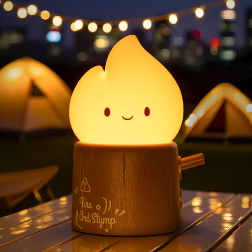 Vista 12 de WANIDEA Chibi Flame - Juego de 2 lámparas de noche, estilo anime, adorables y acogedoras, retro, recargable, para decoración, accesorios de Amarillo