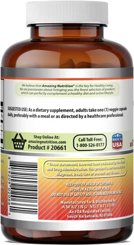 Vista 4 de Amazing Formulas Vitamina C con escaramujos y bioflavonoides cítricos 1000 mg por porción de suplemento 250 cápsulas vegetales Sin OMG Sin