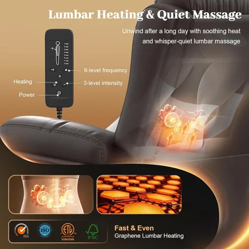 Vista 15 de Sofá de Dos Plazas Reclinable, Sofá Reclinable de Masaje con Gran Capacidad de Peso, Silla de Dos Plazas para RV en Liquidación con Consola, USB