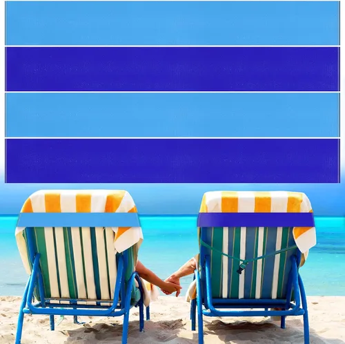 Vista 32 de Boao 4 paquetes de bandas de toalla para silla de playa, esenciales para piscina y crucero, elásticas y resistentes al viento, clips para toallas
