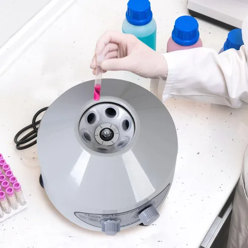 Vista 3 de SUPER DEAL Máquina centrífuga eléctrica de laboratorio, 4000 RPM, capacidad de 0.7 fl oz x 6, temporizador preciso y control de velocidad, 110 V