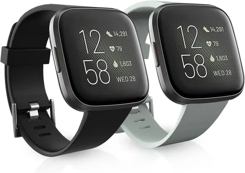 Vista 6 de Paquete de 2 bandas impermeables compatibles con Fitbit Versa 2 bandas para mujeres y hombres Muñequeras de repuesto transpirables de nailon